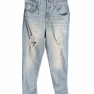 Levi's Silver Tab Mom Jeans Light Wash Distressed Boyfriend Jeans Sz 31 x 29